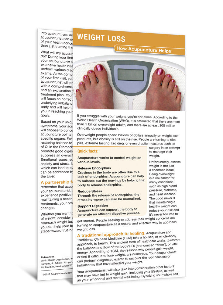 Weightloss - Acupuncture Patient Education Cards