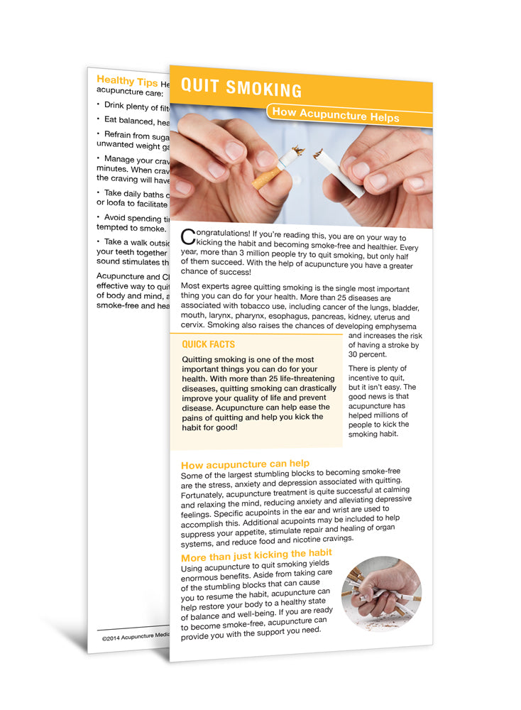 Quit Smoking - Acupuncture Patient Education Cards