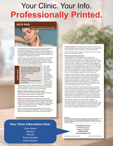 Education Card - Neck Pain (Personalized)