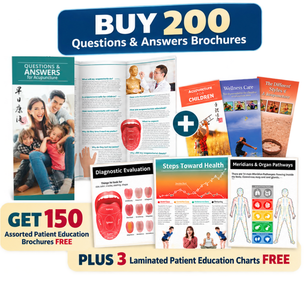 Questions & Answers - Acupuncture Brochure (Pre-order - 200 + 150 Free Brochures + Laminated Charts)